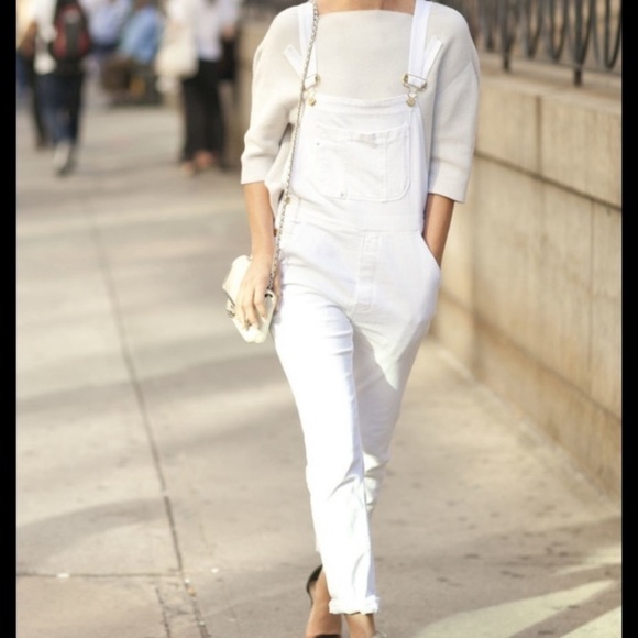 Frame Women’s White Denim Overalls Size XS - Picture 1 of 14